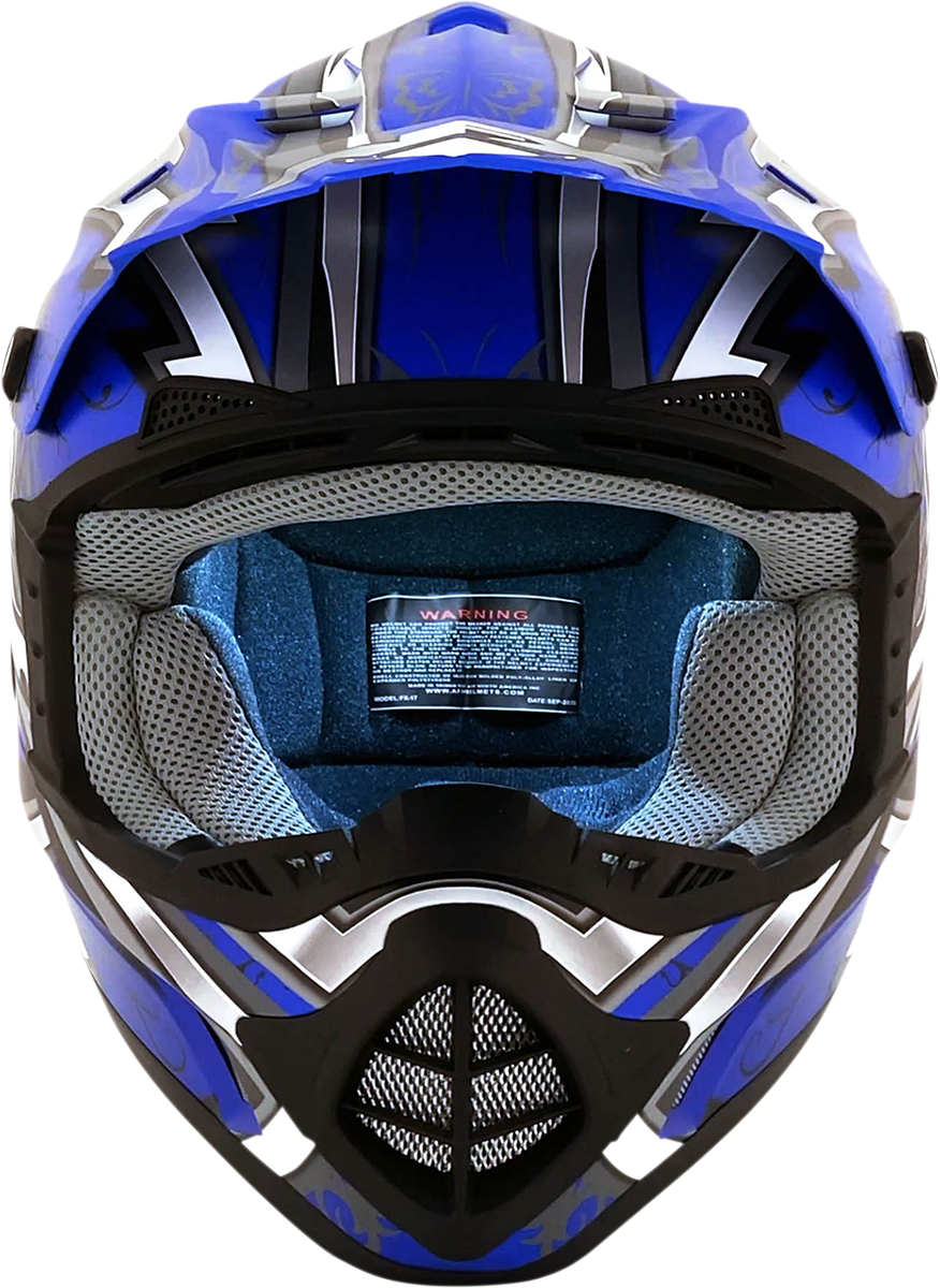 AFX FX-17 Motorcycle Helmet - Butterfly - Matte Blue - Large 0110-7124