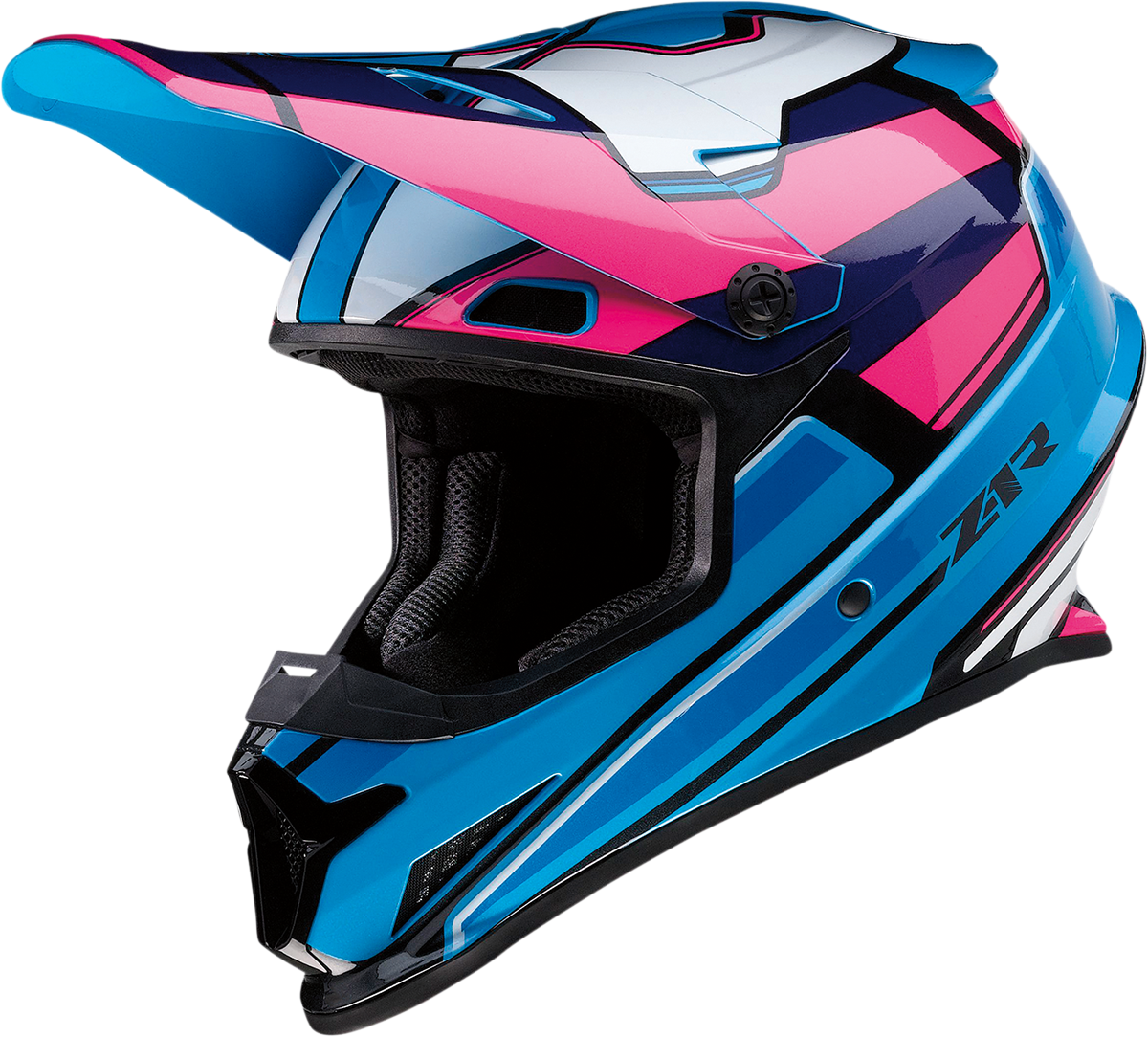 Z1R Rise Motorcycle Helmet - MC - Pink/Blue - Medium 0110-7186