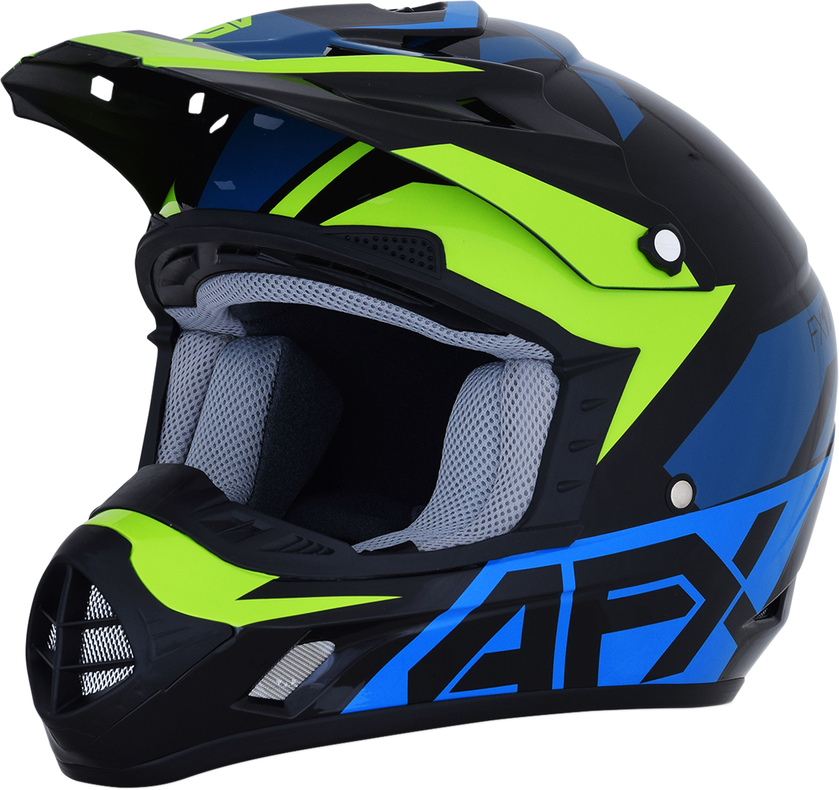 AFX FX-17 Motorcycle Helmet - Aced - Blue/Lime - Medium 0110-6500