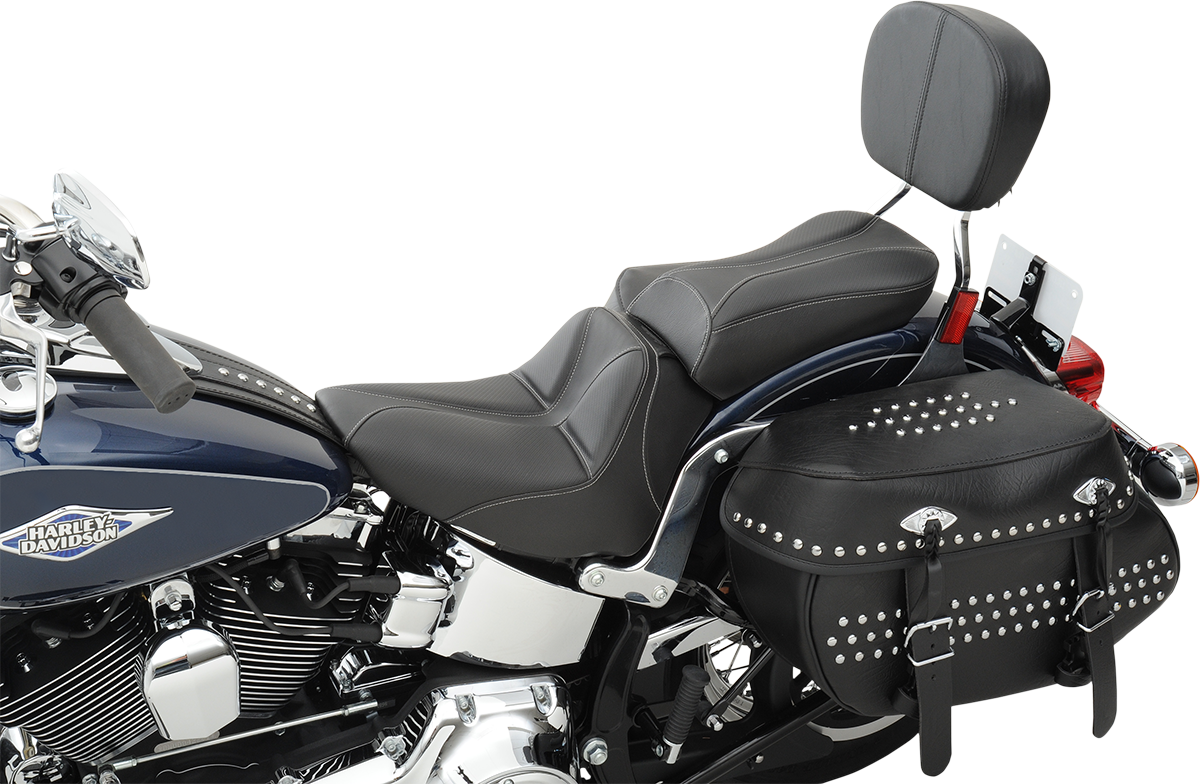 SADDLEMEN Dominator Pillion Pad - Standard Reach - Black w/ Gray Stitching 806-23-0162