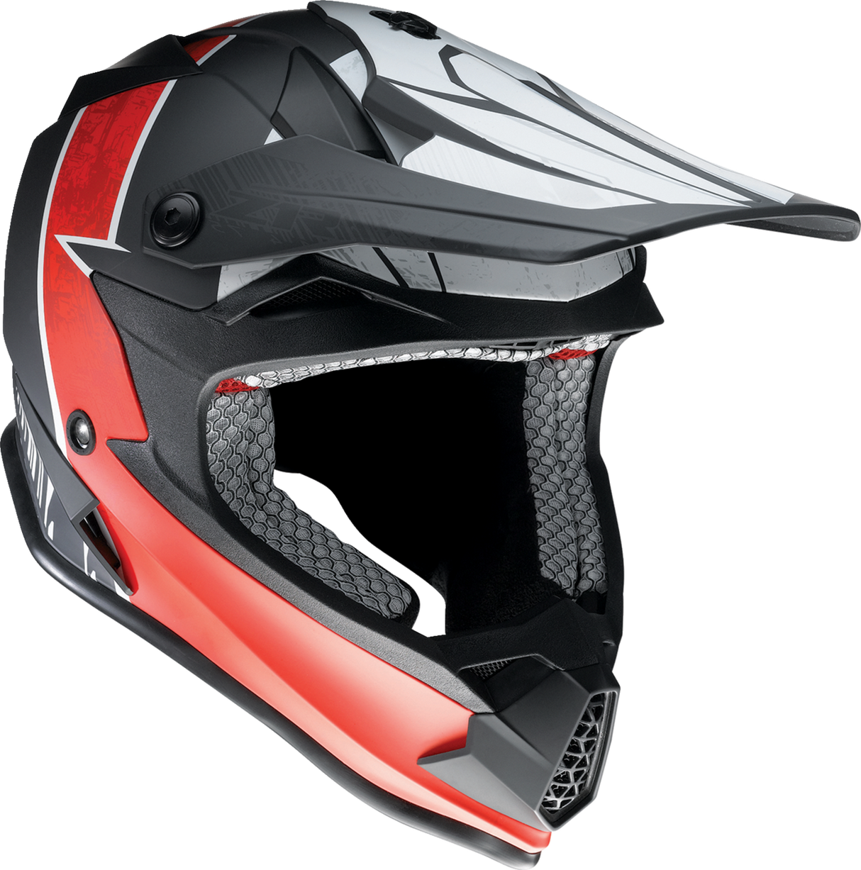 Z1R Youth F.I. Motorcycle Helmet - Fractal - MIPS - Matte Black/Red - Small 0111-1517