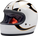 BILTWELL Gringo Motorcycle Helmet - Flames - White/Black - XS 1002-561-501