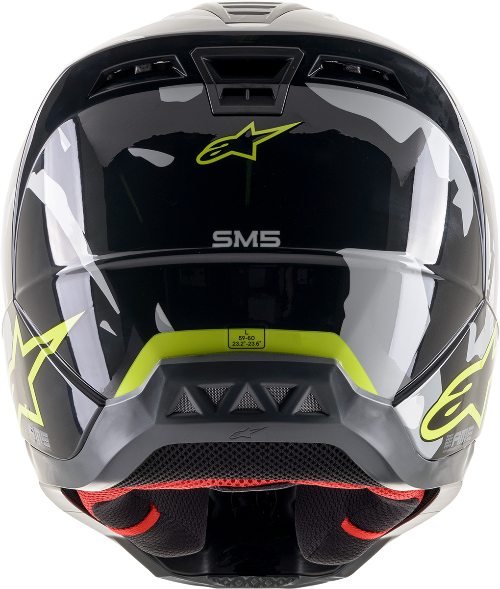 ALPINESTARS SM5 Motorcycle Helmet - Rover - Gray/Yellow - Large 8303921-1592-LG