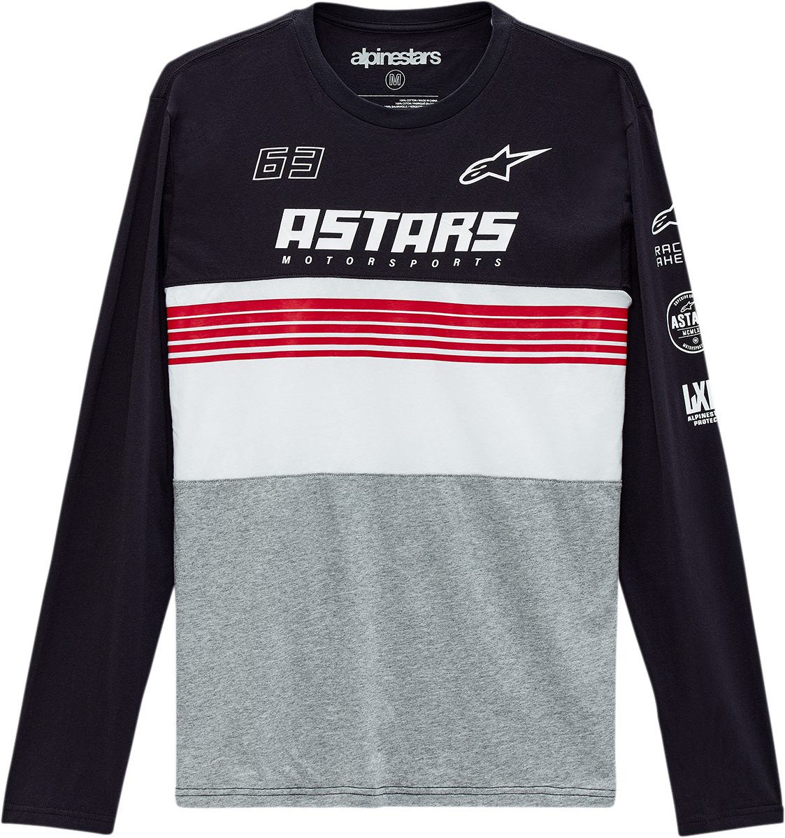 ALPINESTARS Turbo Long-Sleeve T-Shirt - Black/Heather Gray - 2XL 12137111110282X