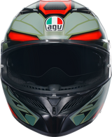 AGV K3 Motorcycle Helmet - Decept - Matte Black/Green/Red - Small 2118381004010S