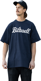 BILTWELL Script T-Shirt - Navy - Large 8101-052-004