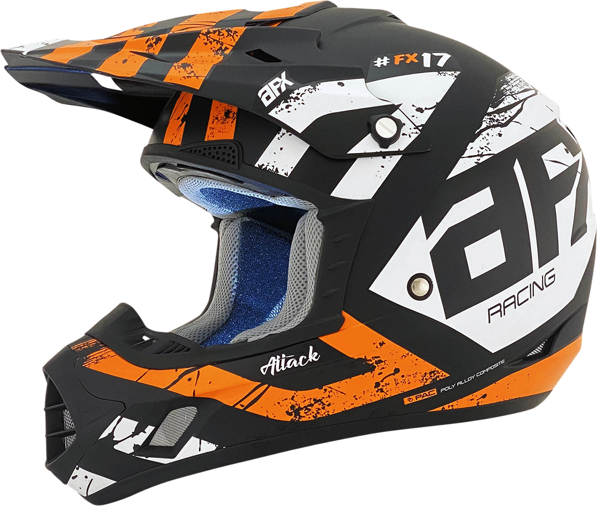 AFX FX-17Y Motorcycle Helmet - Attack - Matte Black/Orange - Medium 0111-1406