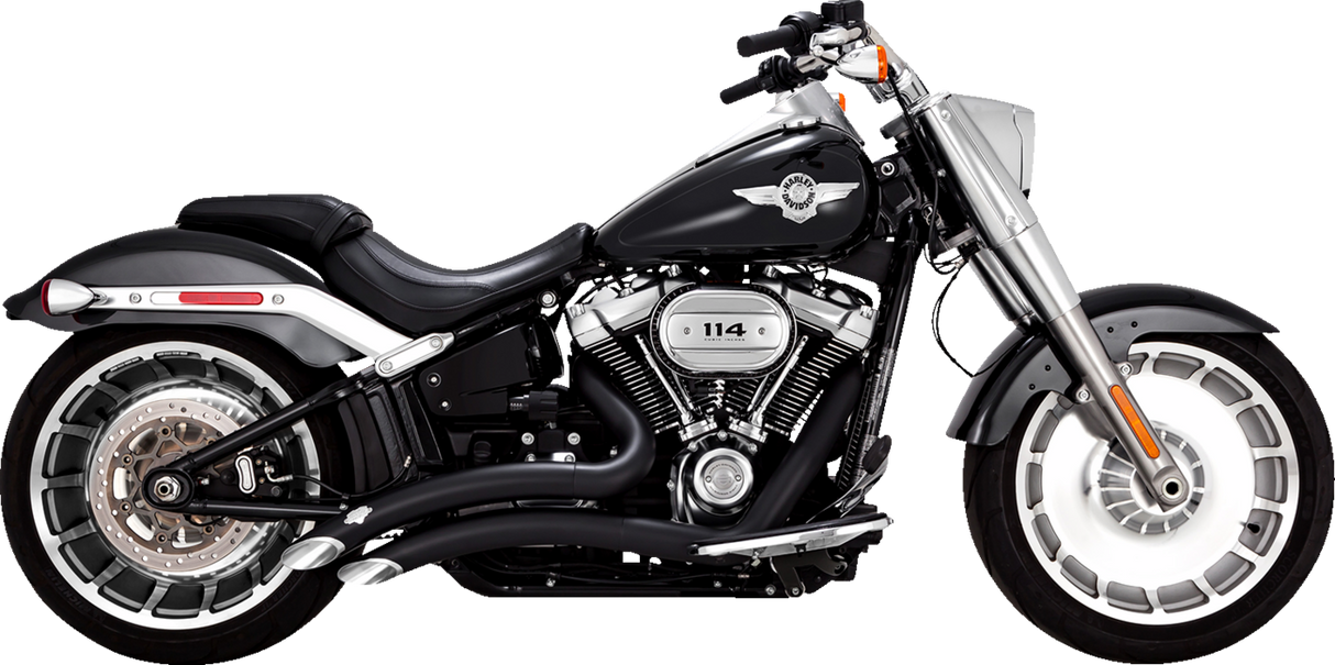 VANCE & HINES Big Radius Exhaust System - Black Softail Fat Boy 2018-2023 46375