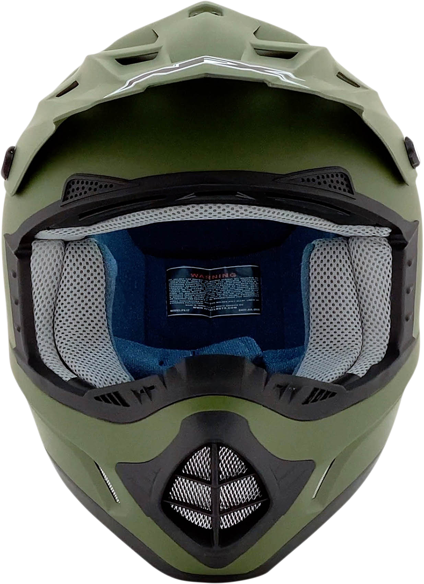 AFX FX-17 Motorcycle Helmet - Flat Olive Drab - Medium 0110-4448