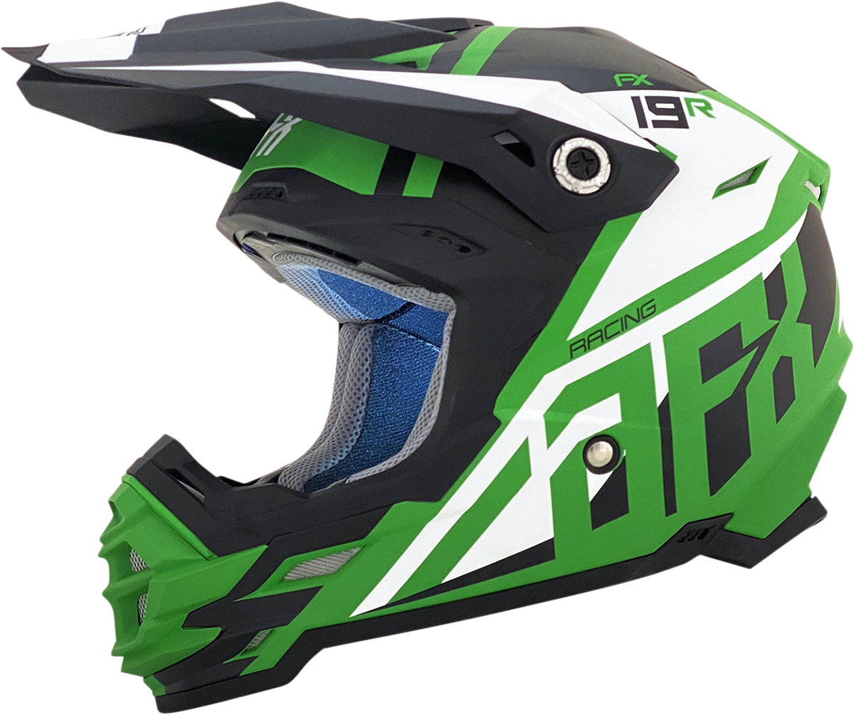 AFX FX-19R Motorcycle Helmet - Racing - Matte Green - Large 0110-7080