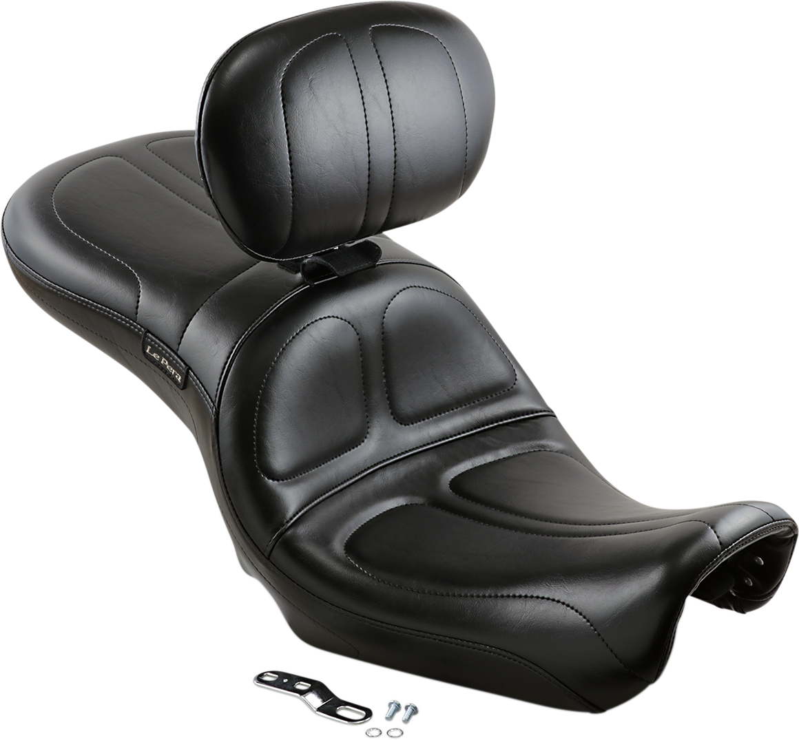 LE PERA Maverick Seat - With Backrest - Stitched - Black - FXD '06-'17 LK-970BR