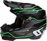 6D ATR-2 Motorcycle Helmet - Phase - Black/Green - Large 12-2847