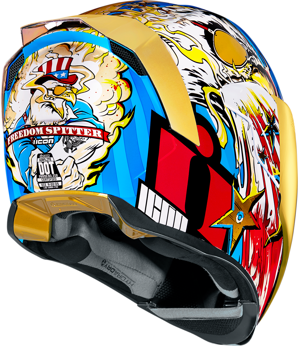 ICON Airflite™ Motorcycle Helmet - Freedom Spitter - Gold - Medium 0101-13926