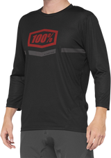 100% Airmatic 3/4 Sleeve Jersey - Black/Red - Large 40018-00007