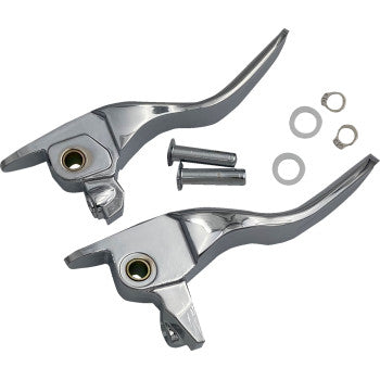 DRAG SPECIALTIES Lever Set - Short - Chrome 0610-2319