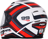 AFX FX-99 Motorcycle Helmet - Recurve - Pearl White/Red - Medium 0101-11127