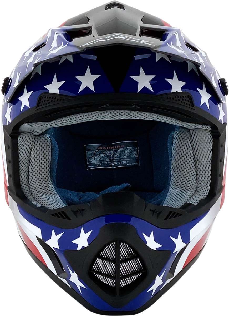 AFX FX-17 Motorcycle Helmet - Flag - Black - Small 0110-2369