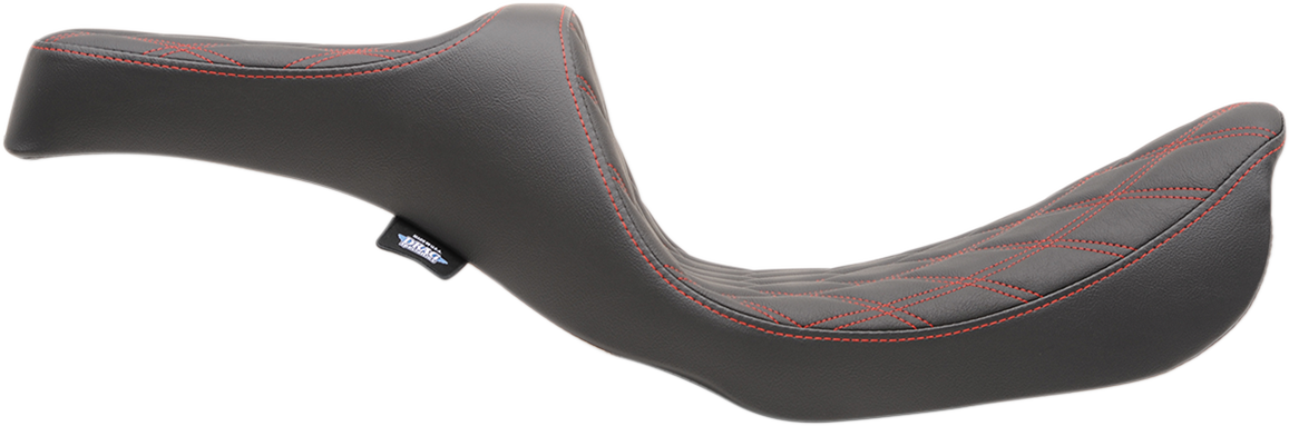 DRAG SPECIALTIES Predator III Seat - Double Diamond - Red Stitching 0803-0604