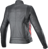 ALPINESTARS Women Stella Dyno Leather Jacket - Black/Haute Red - XS 3113924-1346-XS