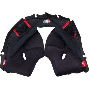 AGV Pista GP RR Cheek Pads - Black/Red - MS 20KIT60301001MS