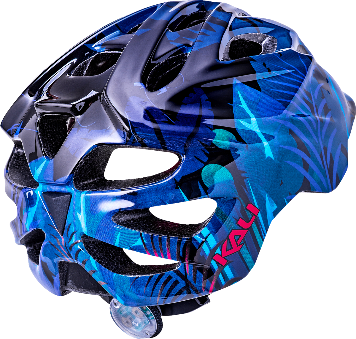 KALI Child Chakra Lighted Bicycle Helmet - Jungle - Gloss Blue - XS 0221022224