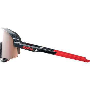 100% Slendale Sunglasses - Gloss Carbon Fiber - HiPER Crimson Silver 60057-00001