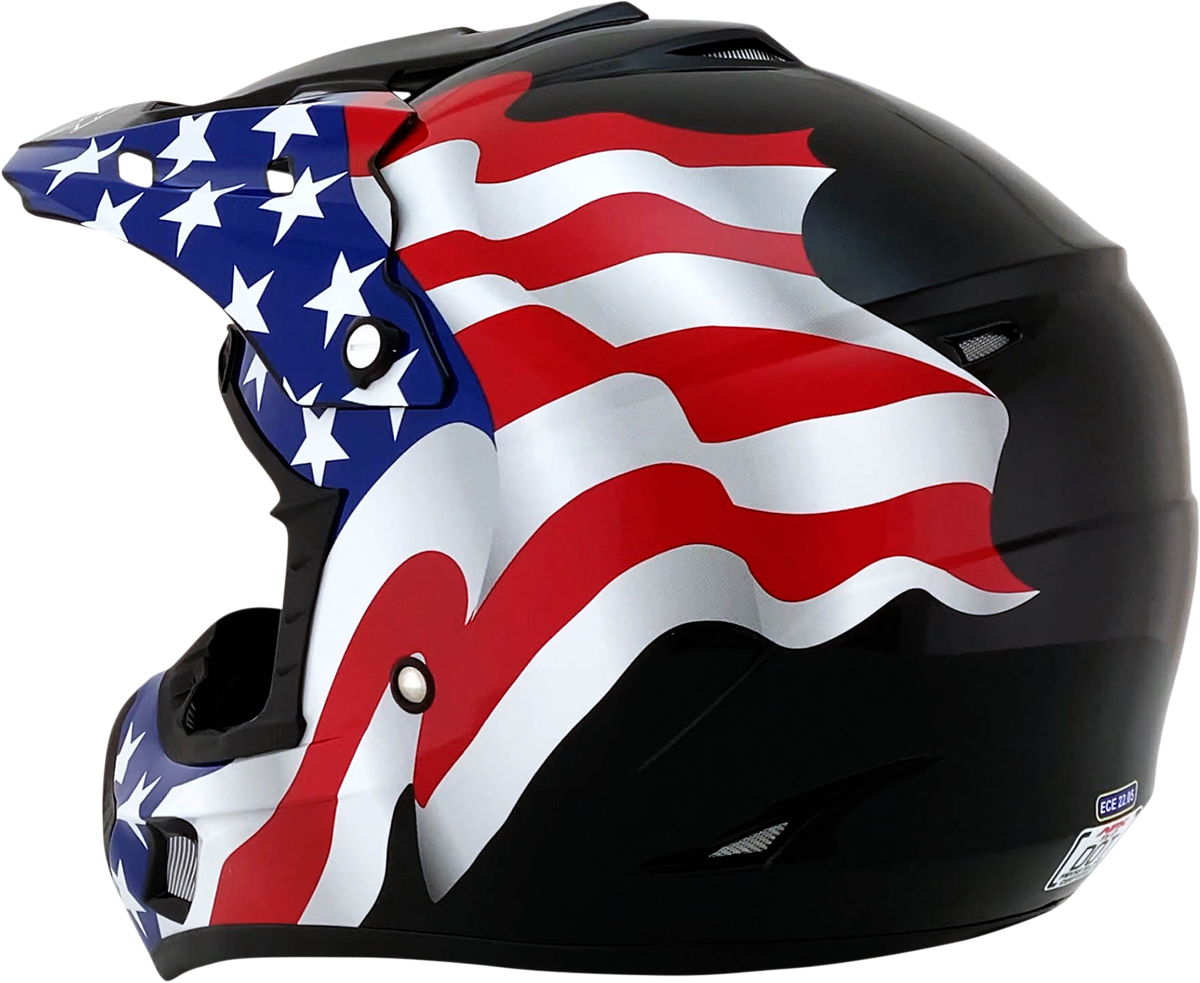 AFX FX-17 Motorcycle Helmet - Flag - Black - XS 0110-2368