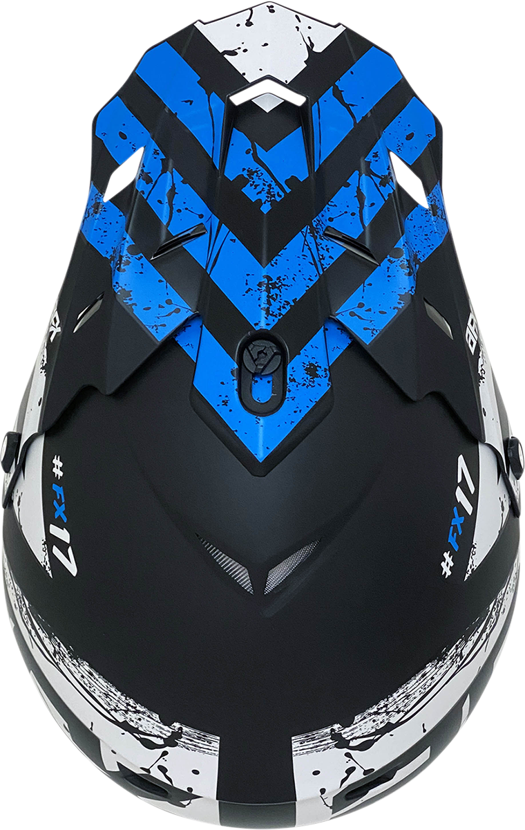 AFX FX-17Y Motorcycle Helmet - Attack - Matte Black/Blue - Large 0111-1410