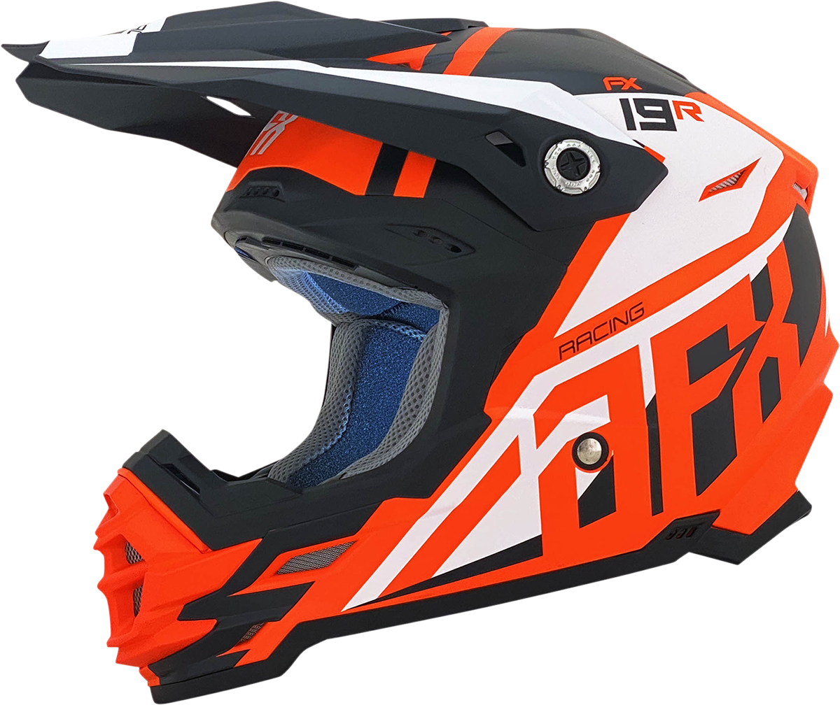 AFX FX-19R Motorcycle Helmet - Racing - Matte Orange - Large 0110-7085