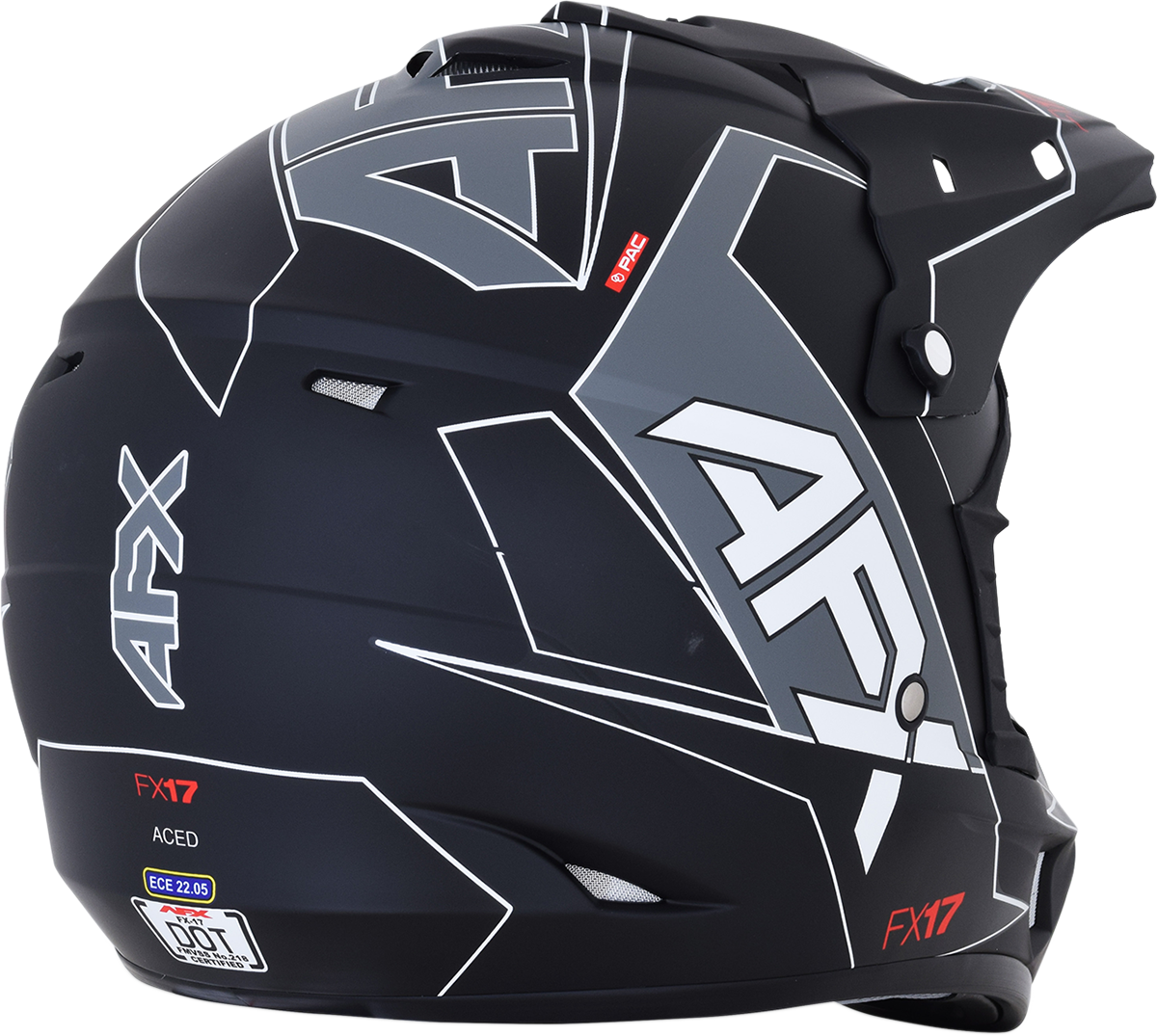 AFX FX-17 Motorcycle Helmet - Aced - Matte Black/White - Large 0110-6491