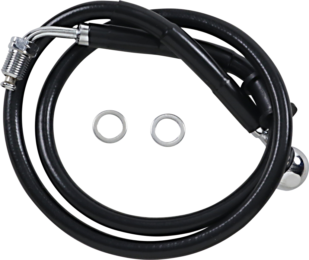 DRAG SPECIALTIES Brake Line - +6" - Black - '18-'21 Softail 618604-6BLK