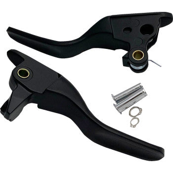 DRAG SPECIALTIES Lever Set - Short - Black 0610-2328