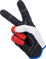 BILTWELL Moto Gloves - Red/White/Blue - Small 1501-1208-002