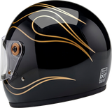 BILTWELL Gringo S Motorcycle Helmet - Gloss Black Flames - XS 1003-567-501