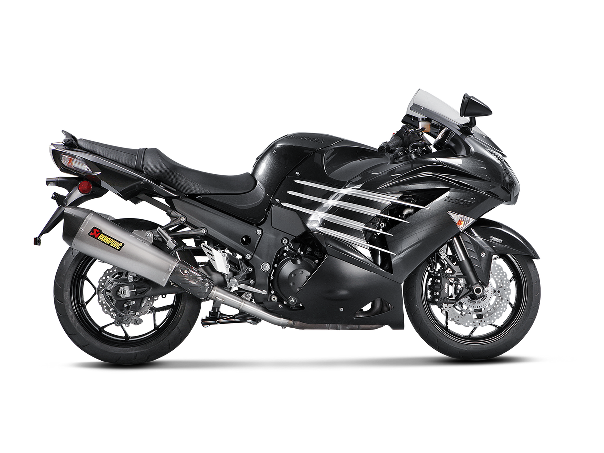 Akrapovic Exhaust Kawasaki ZX14R 2012-2025, Slip-On Line Titaniun and Carbon Fiber Tapered Muffler S-K14SO6-HZAAT