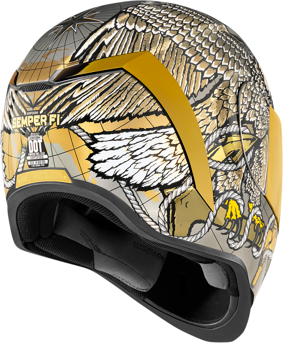 ICON Airform™ Motorcycle Helmet - Semper Fi - Gold - Large 0101-13666