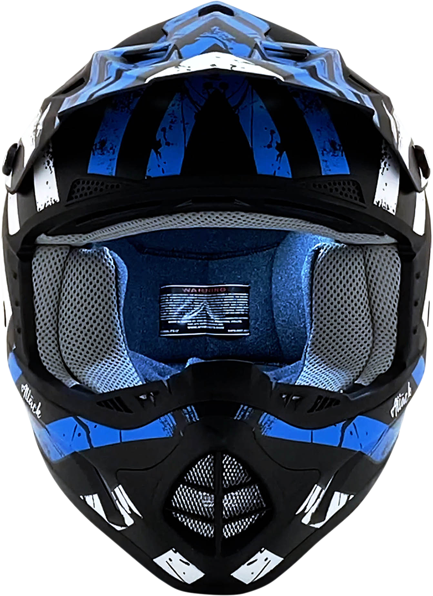 AFX FX-17Y Motorcycle Helmet - Attack - Matte Black/Blue - Large 0111-1410