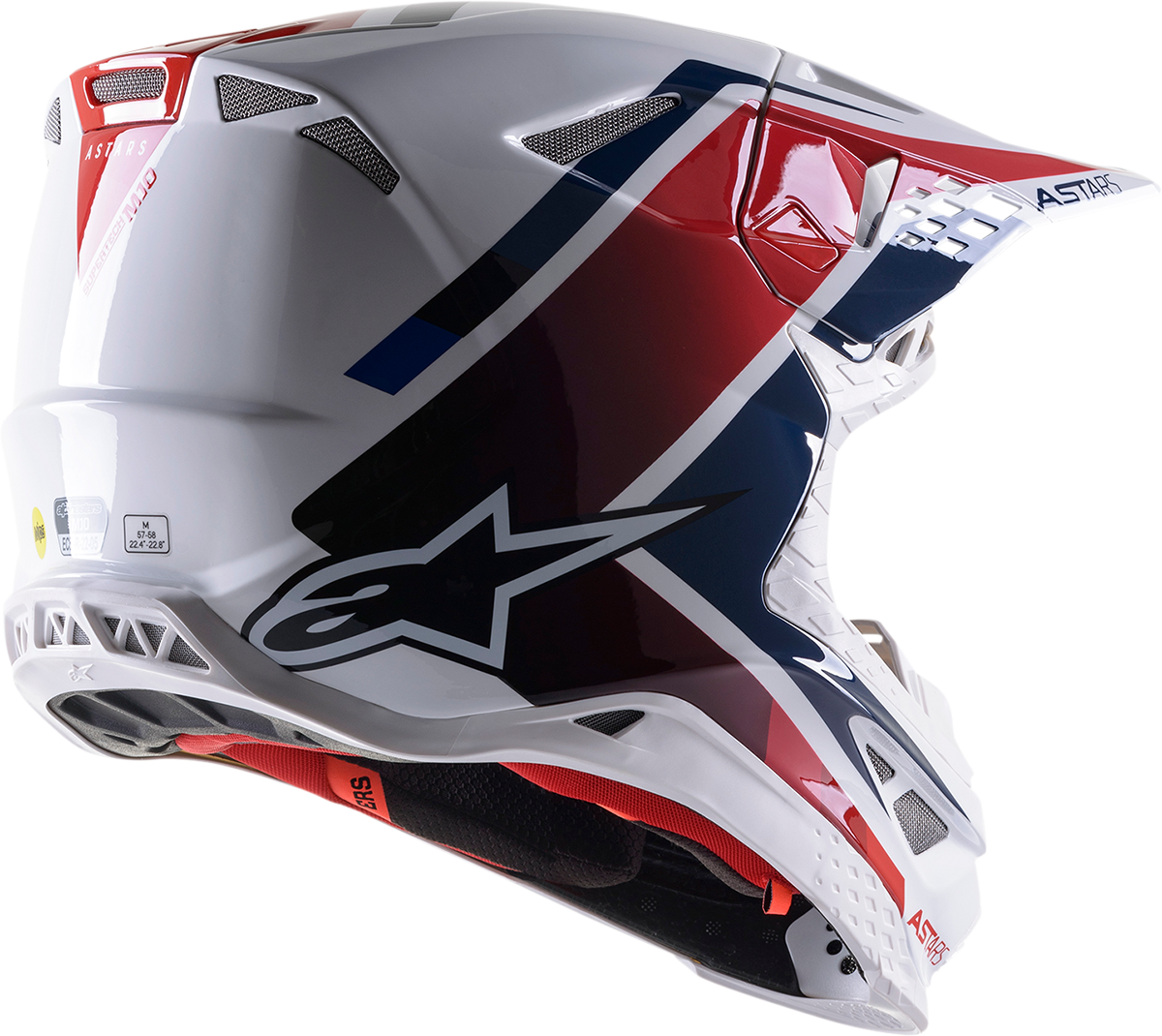 ALPINESTARS Supertech M10 Motorcycle Helmet - Meta 2 - MIPS® - White/Red/Blue - 2XL 8300422-2378-2X