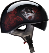 Z1R Vagrant Motorcycle Helmet - Red Catrina - Black/Red - Large 0103-1316