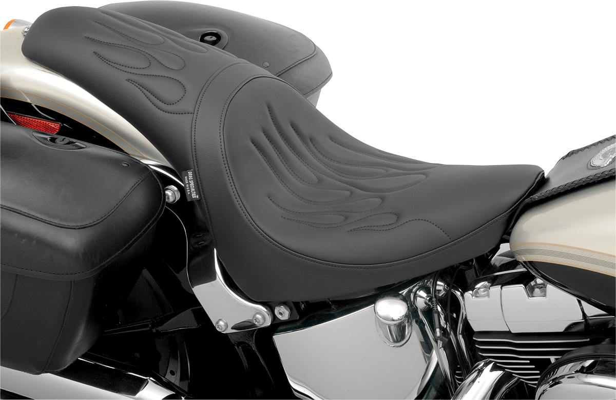 DRAG SPECIALTIES Predator Seat - Flame Stitched - '00-'05 FL FIT FLSTN W/O LUGG RACK 0802-0468