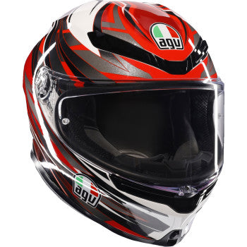 AGV K6 S Motorcycle Helmet - Reeval - White/Red/Gray - Large 2118395002-023-L