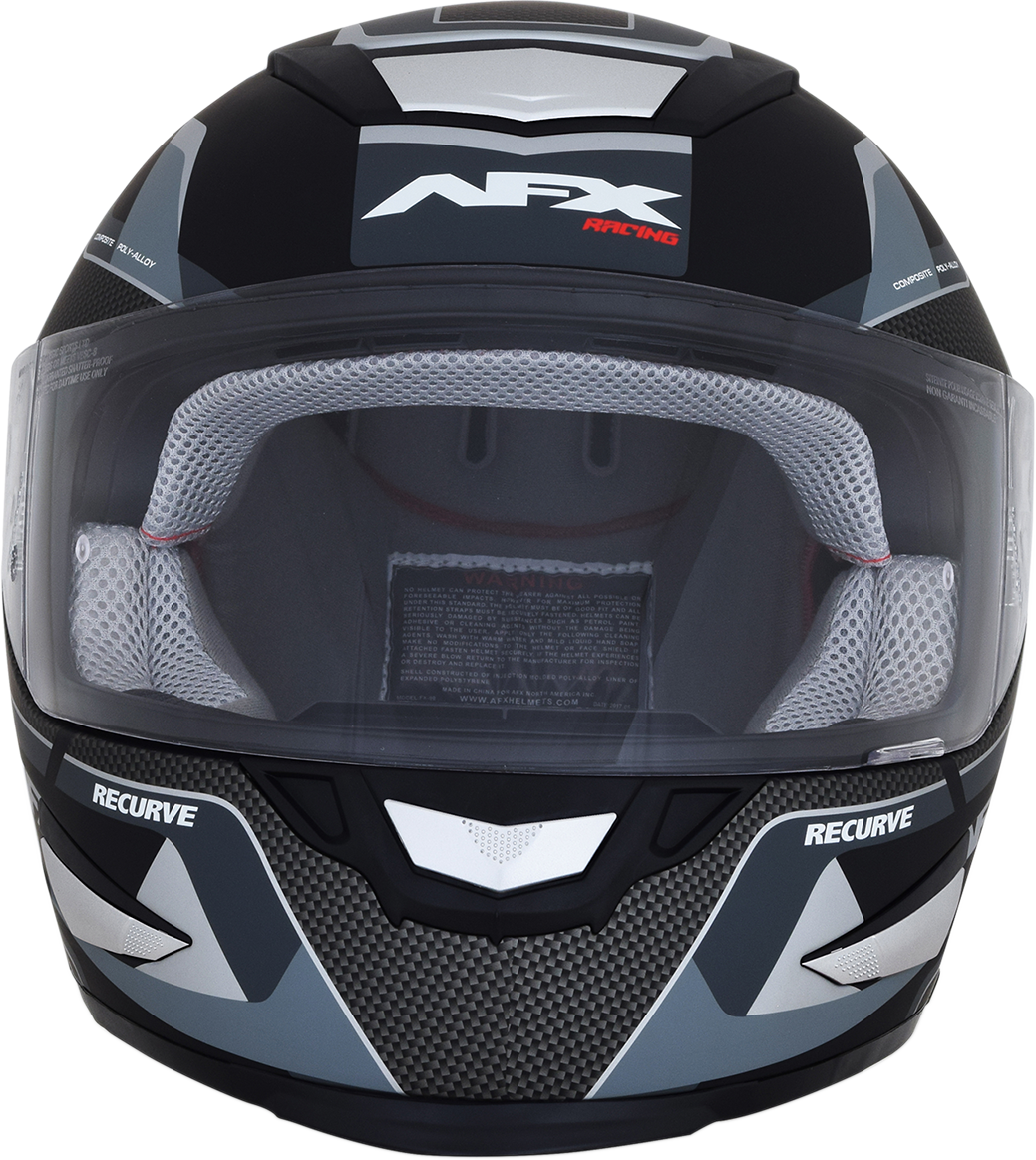 AFX FX-99 Motorcycle Helmet - Recurve - Matte Black/Gray - Small 0101-11136