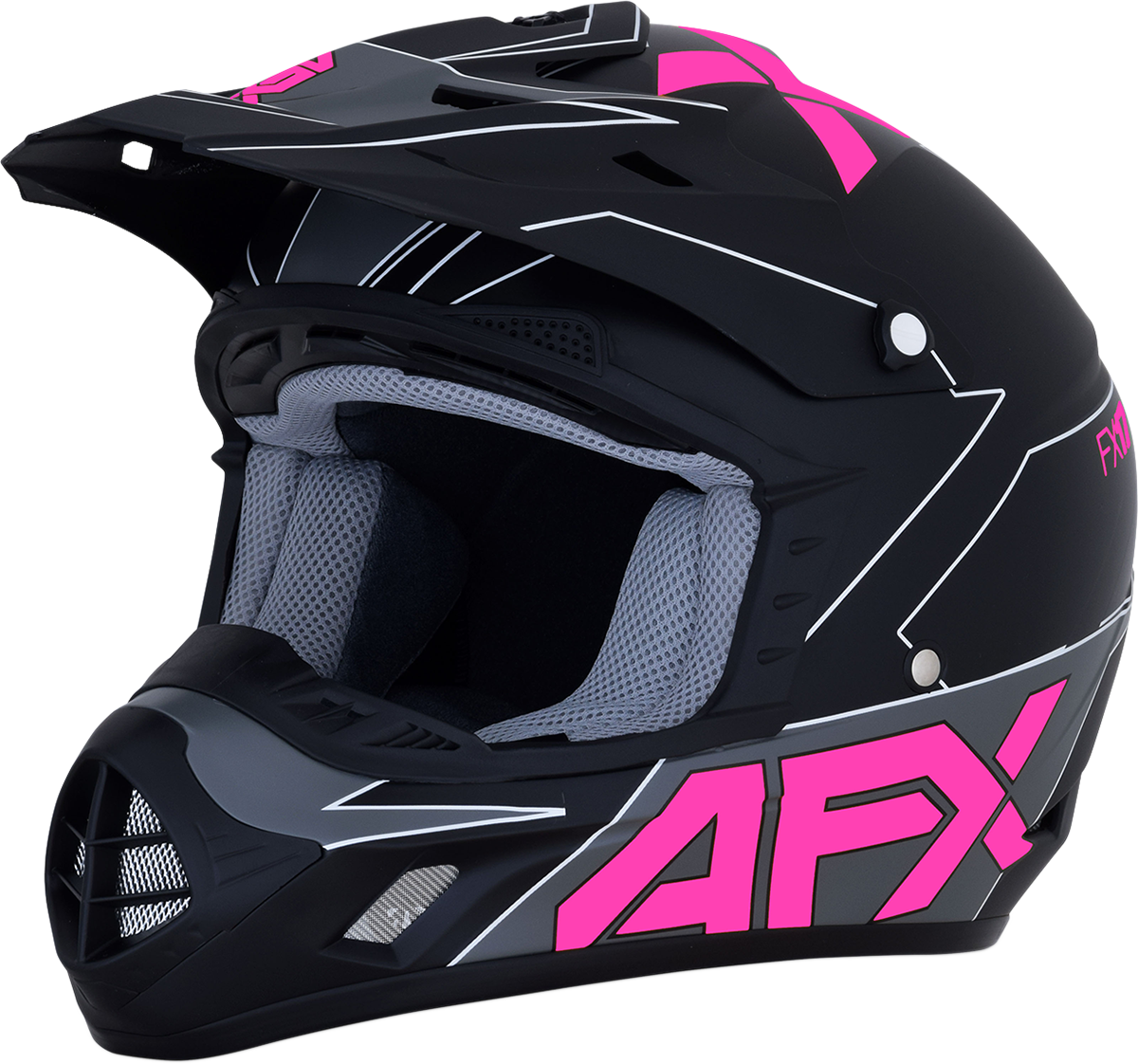 AFX FX-17 Motorcycle Helmet - Aced - Matte Black/Pink - XS 0110-6509