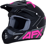 AFX FX-17 Motorcycle Helmet - Aced - Matte Black/Pink - XS 0110-6509