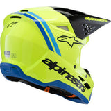 ALPINESTARS Youth SM3 Motorcycle Helmet - Radium - Gloss Yellow Fluo/Black/Blue - Large 8301825-5017-YL