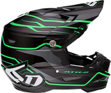 6D ATR-2 Motorcycle Helmet - Phase - Black/Green - Large 12-2847