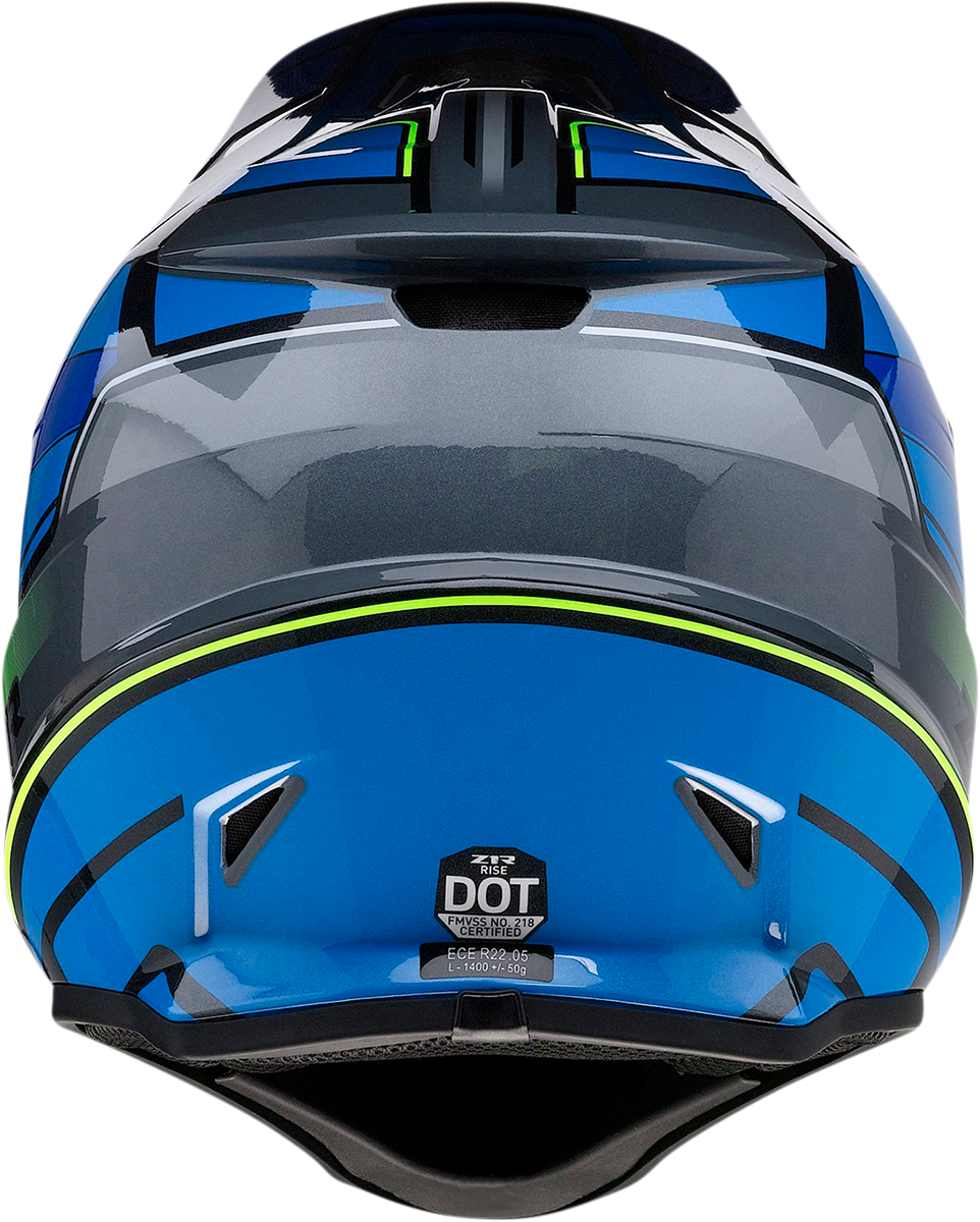 Z1R Rise Motorcycle Helmet - MC - Blue/Hi-Viz - Small 0110-7193