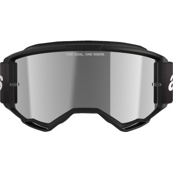 ALPINESTARS Goggles Vision 3 Goggles - Wordmark - Black - Silver Mirror 5103225-1456