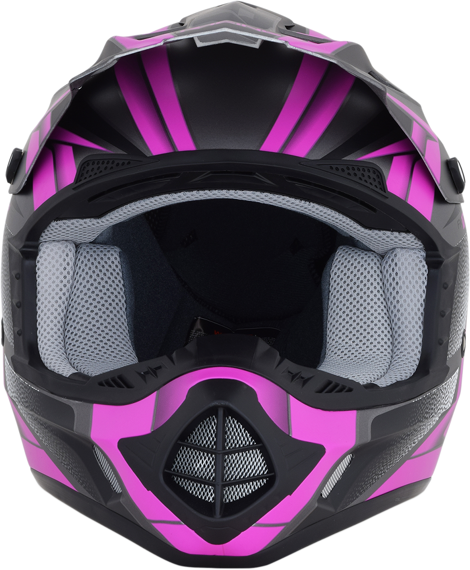 AFX FX-17 Motorcycle Helmet - Force - Frost Gray/Fuchsia - Medium 0110-5210