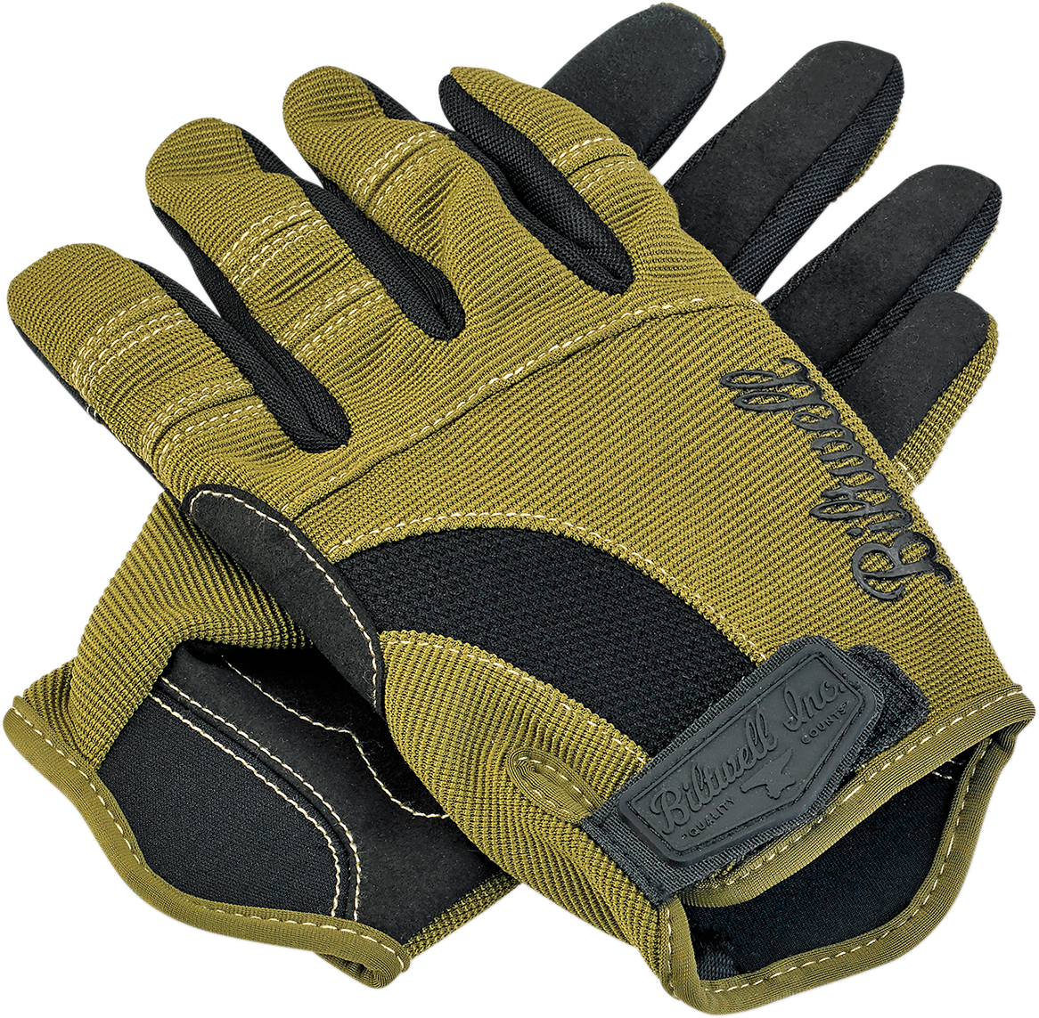 BILTWELL Moto Gloves - Olive/Black - Small 1501-0309-002